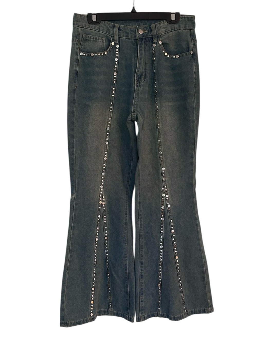 Manfinity Flare Jeans Size Small Studded High Rise Retro